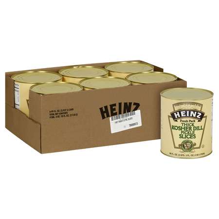 Heinz Kosher Dill Thick Slice Crinkle Cut Chip Pickle 99 oz. Can, PK6 -  10013000632604